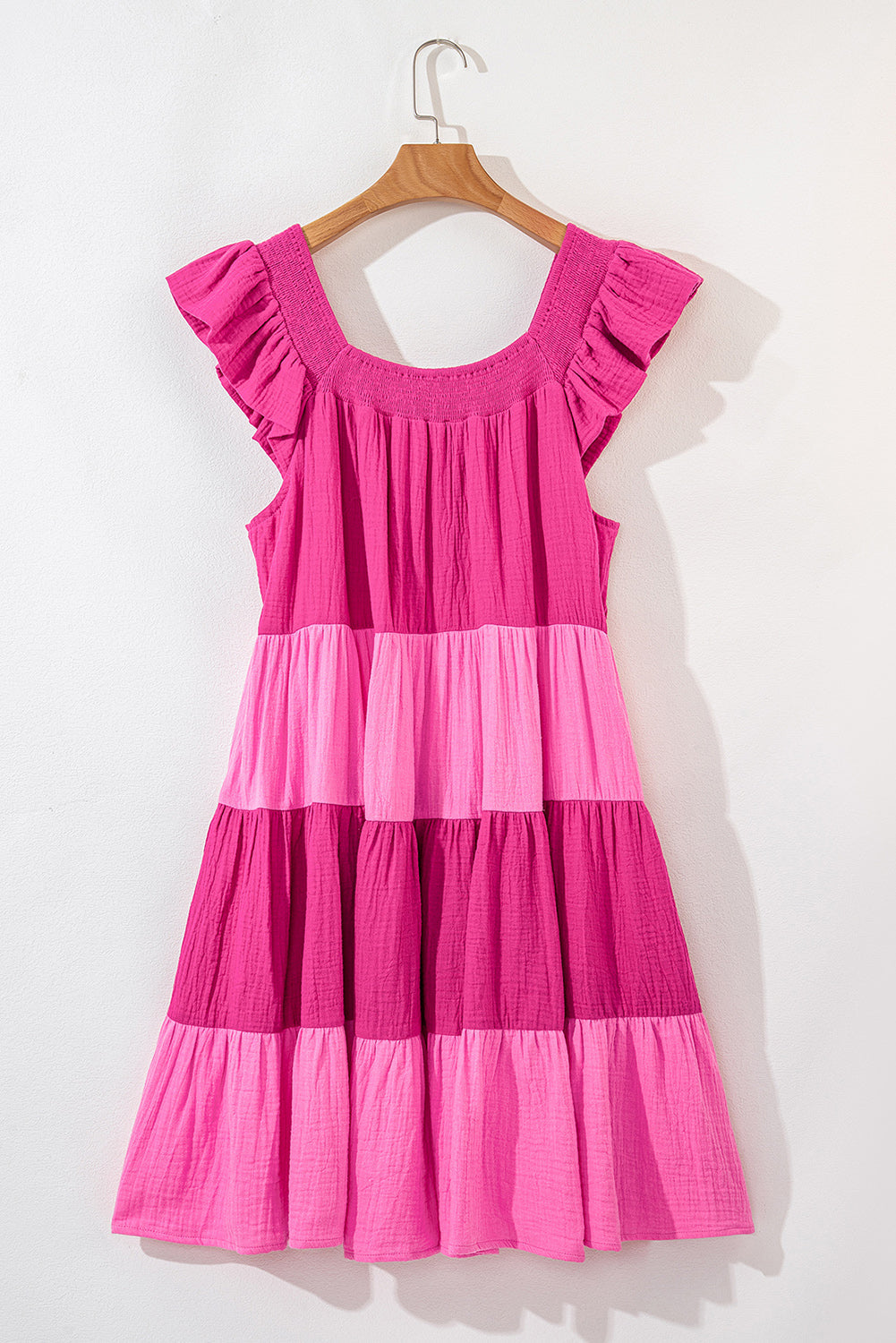 Jenesis Flutter Tiered Mini Dress