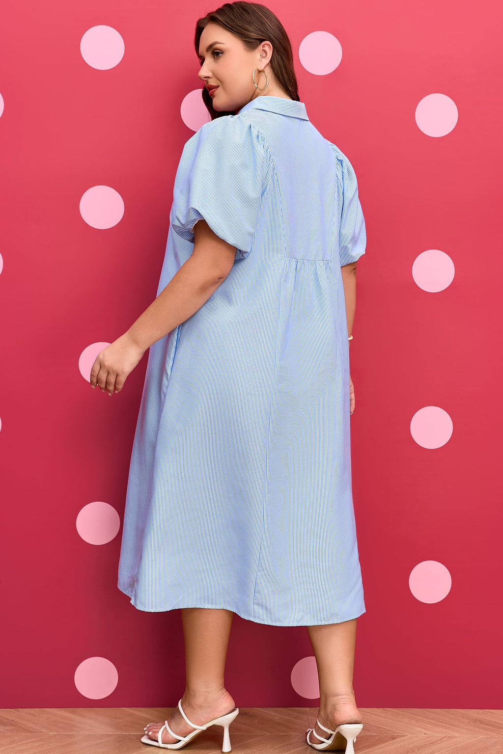 Julieta Detail Collar Midi PLUS Dress