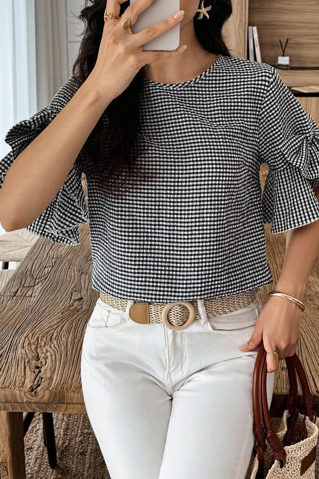 Carolina Ruffled Half Sleeve Blouse