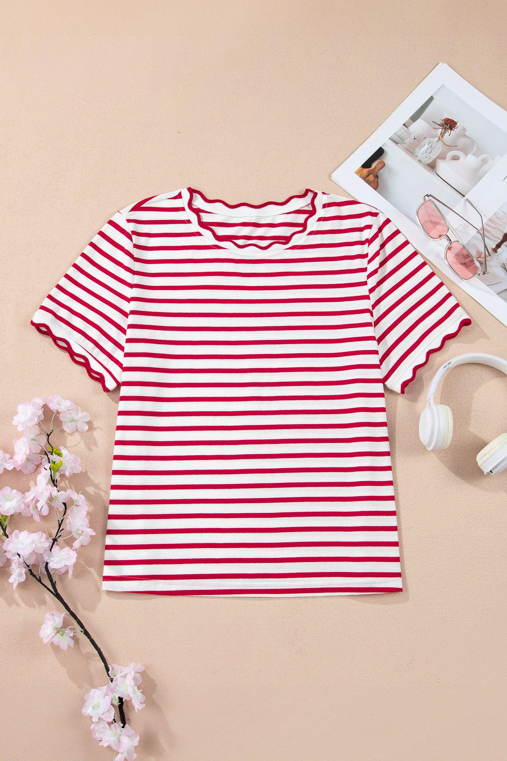Royalty Scalloped Trim T Shirt