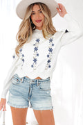 Mia Scallop Hem Cropped Sweater