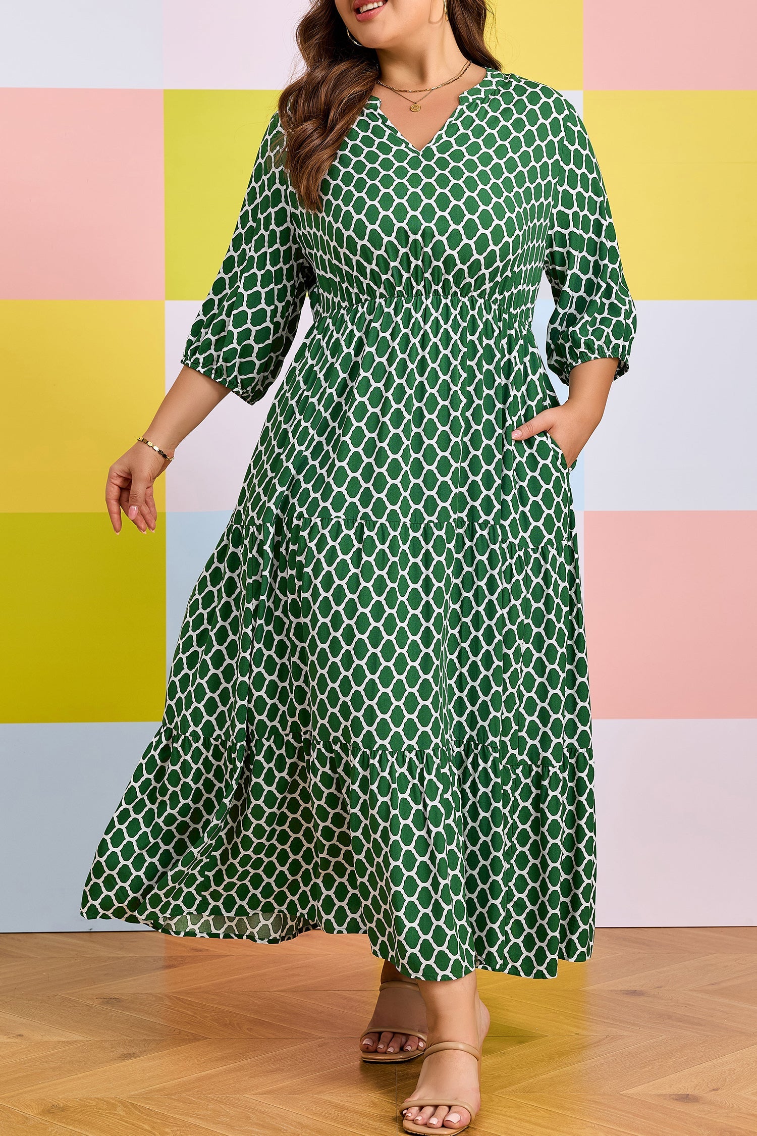 Johanna Ruffle Hem Casual PLUS Dress