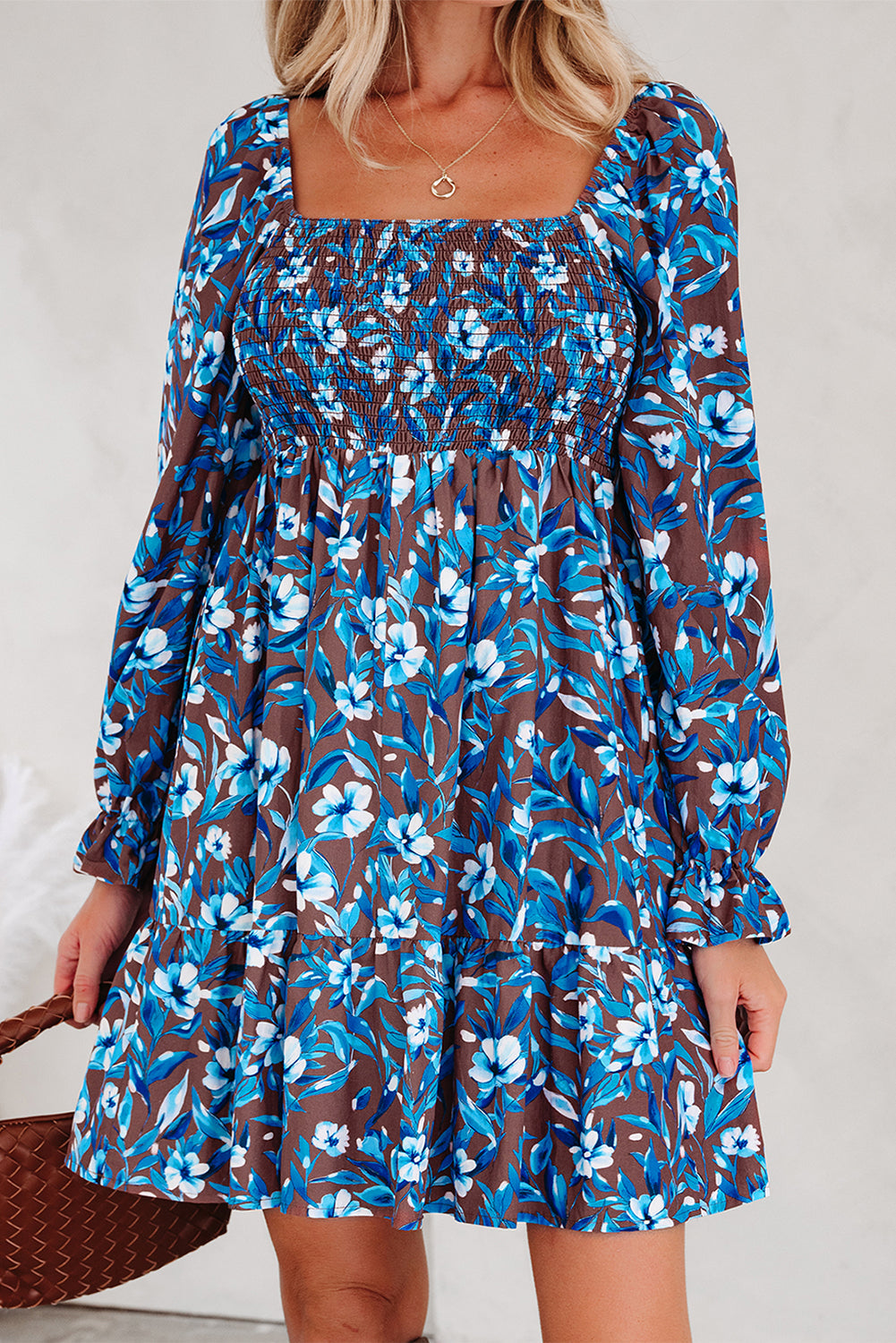 Norava Ruffled Sleeve Floral Dress