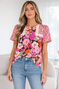 Kayla Floral Mixed Print Blouse
