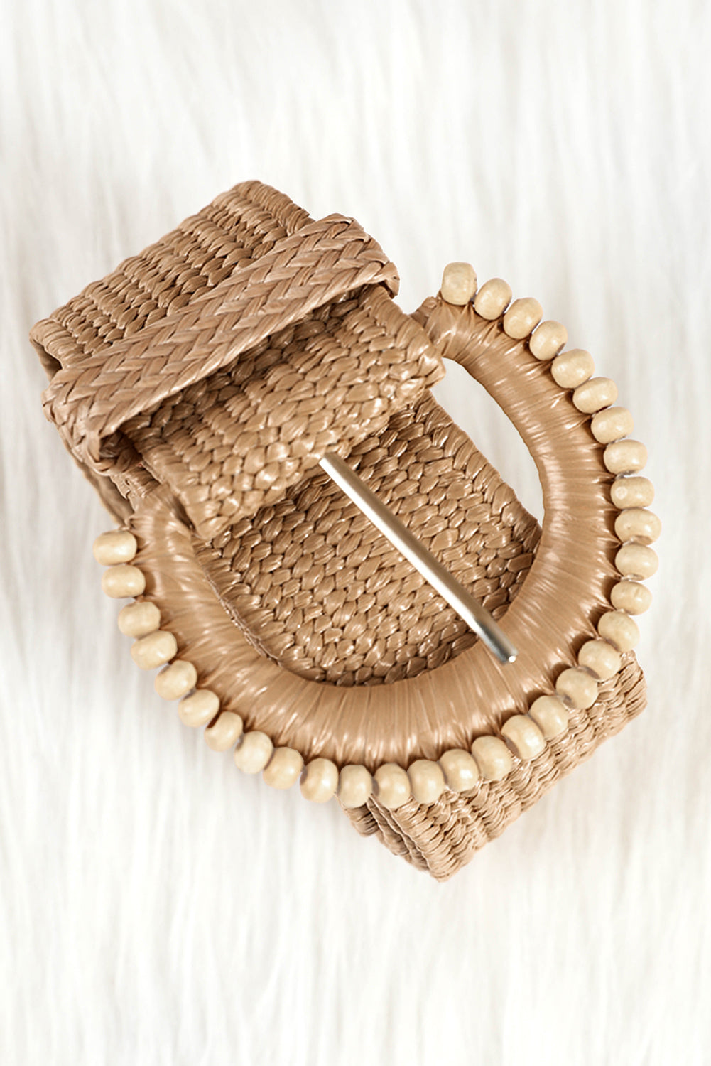 Kylie Beaded Straw Woven Belt