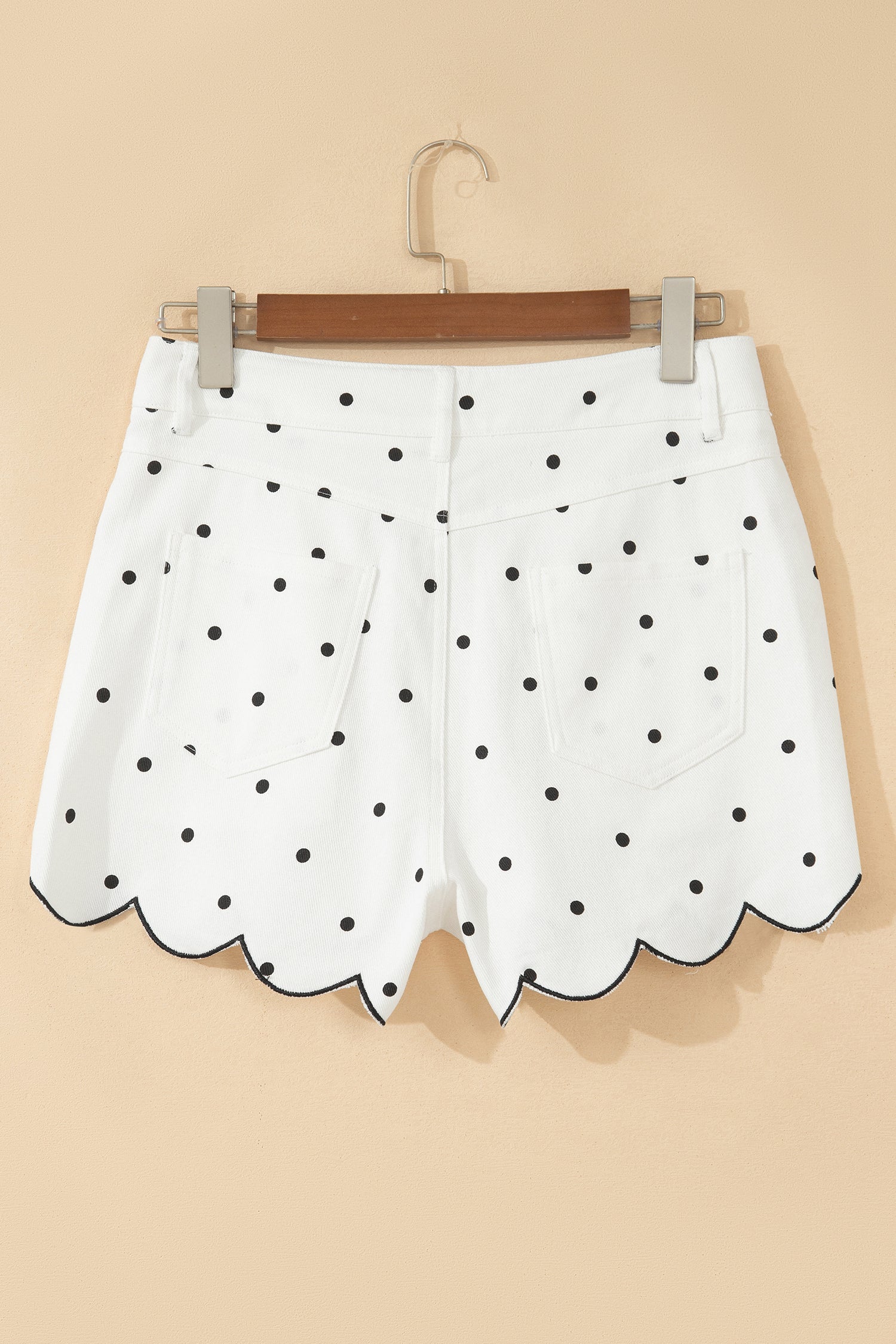 Elise Embroidered Scallop Hem Shorts