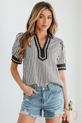 Malaya Short Bubble Sleeve Blouse