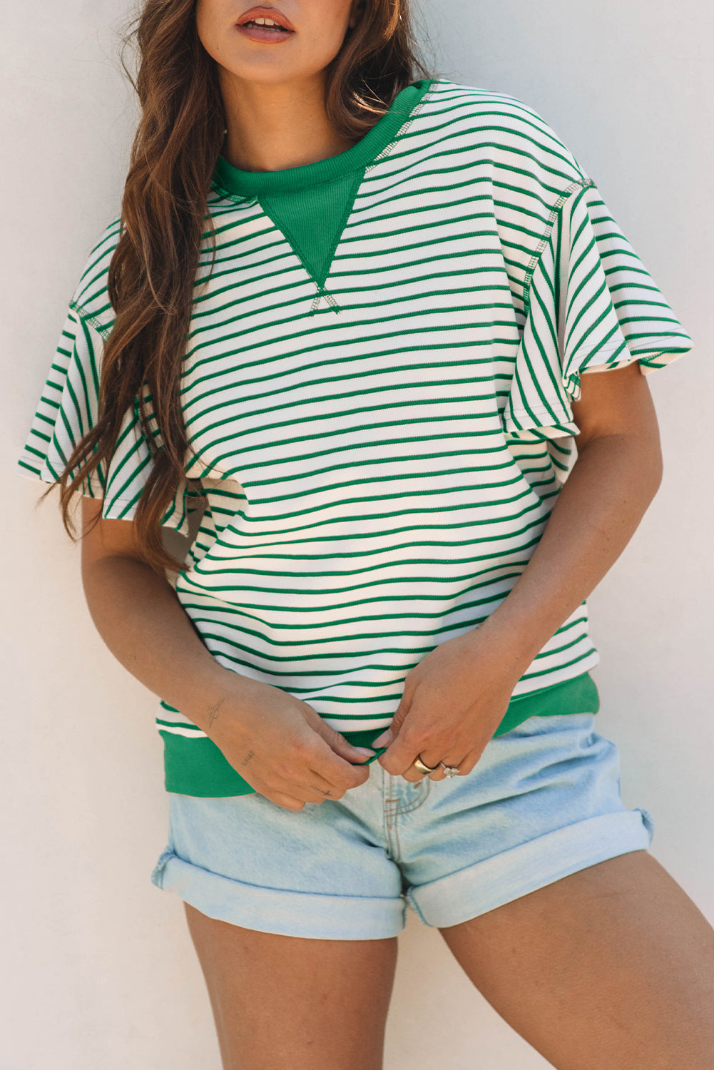 Sol Ruffle Short Sleeve Top