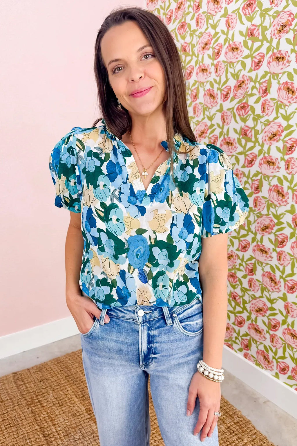 Leilani Short Puff Sleeve Blouse