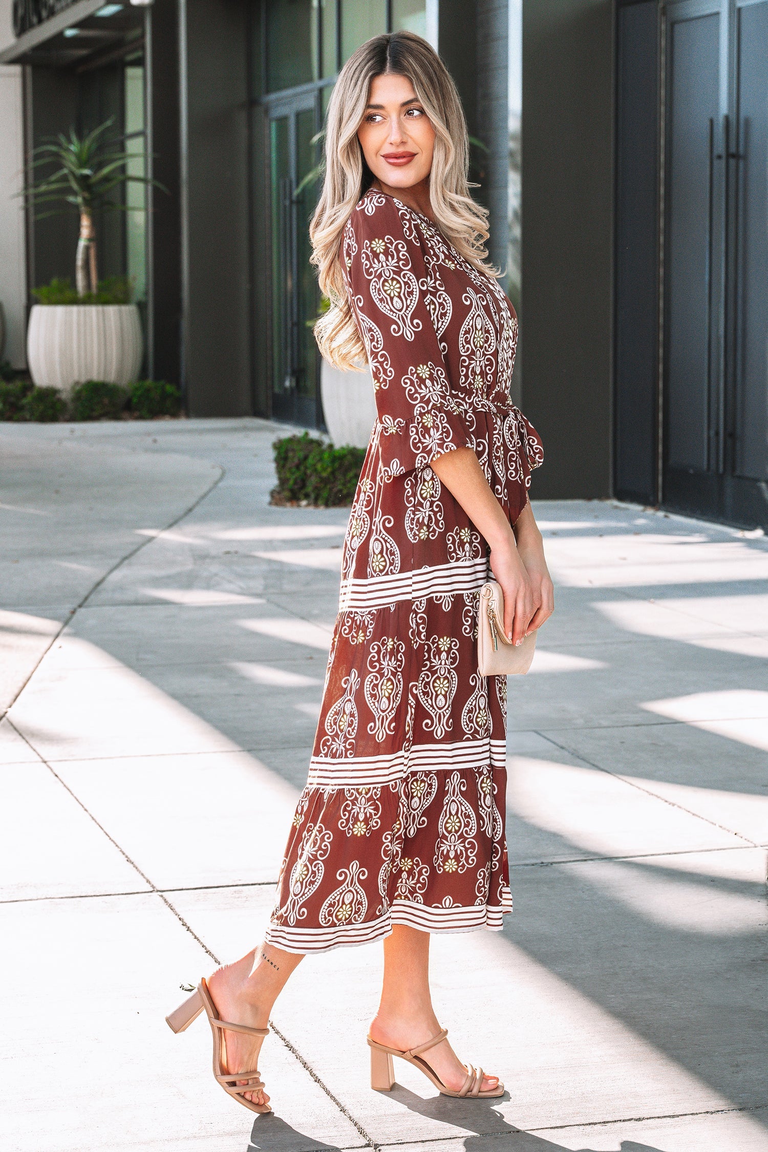 Katie Trim Tiered Maxi Dress