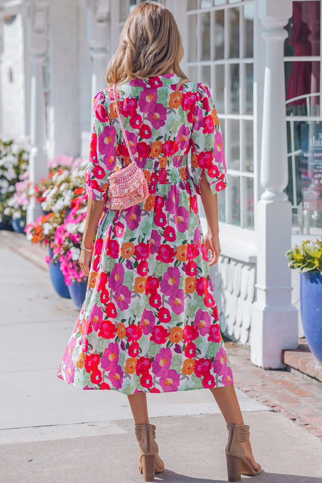 Lisa Puffy Half Sleeve Dress