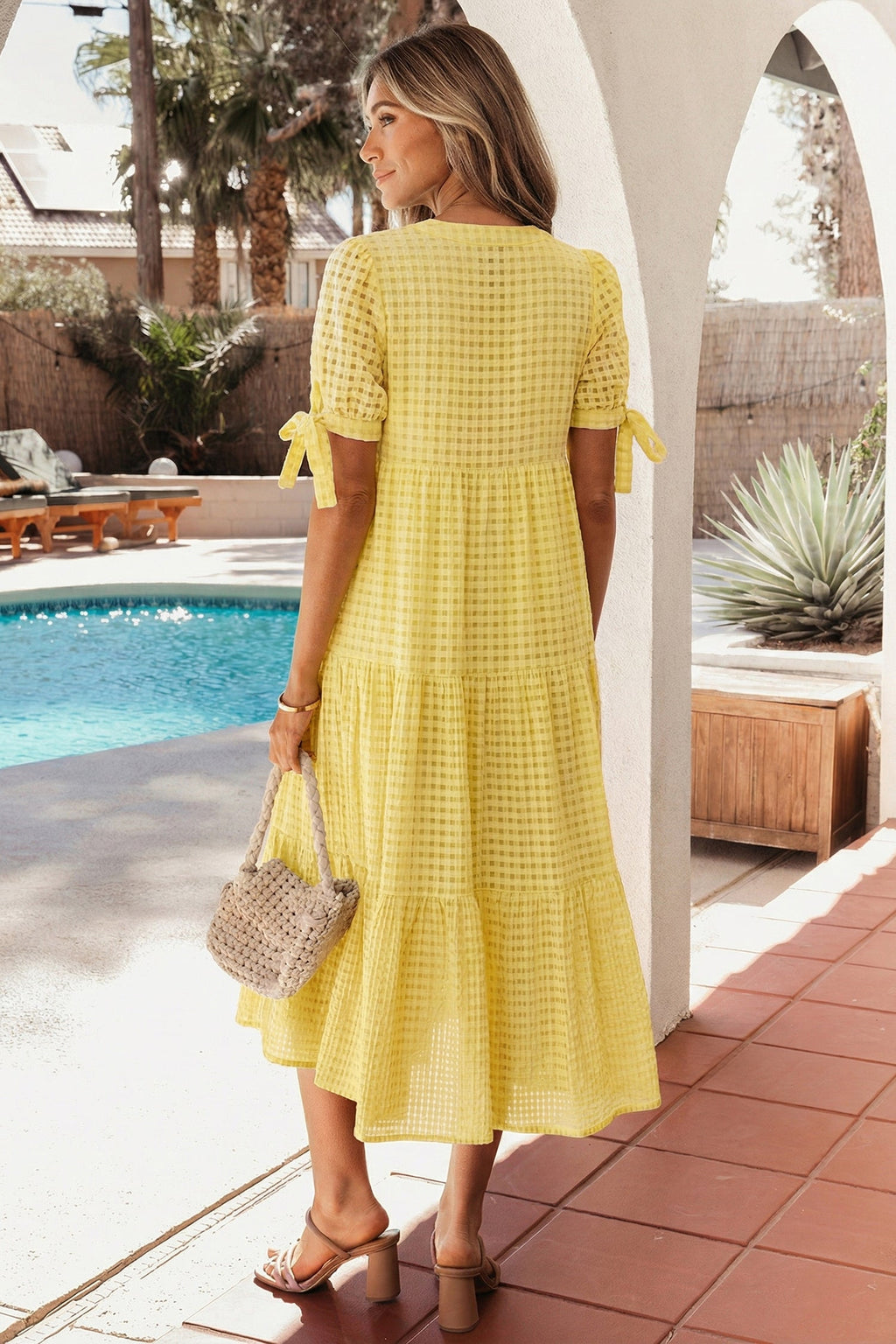 Skyla Sleeve Tiered Midi Dress
