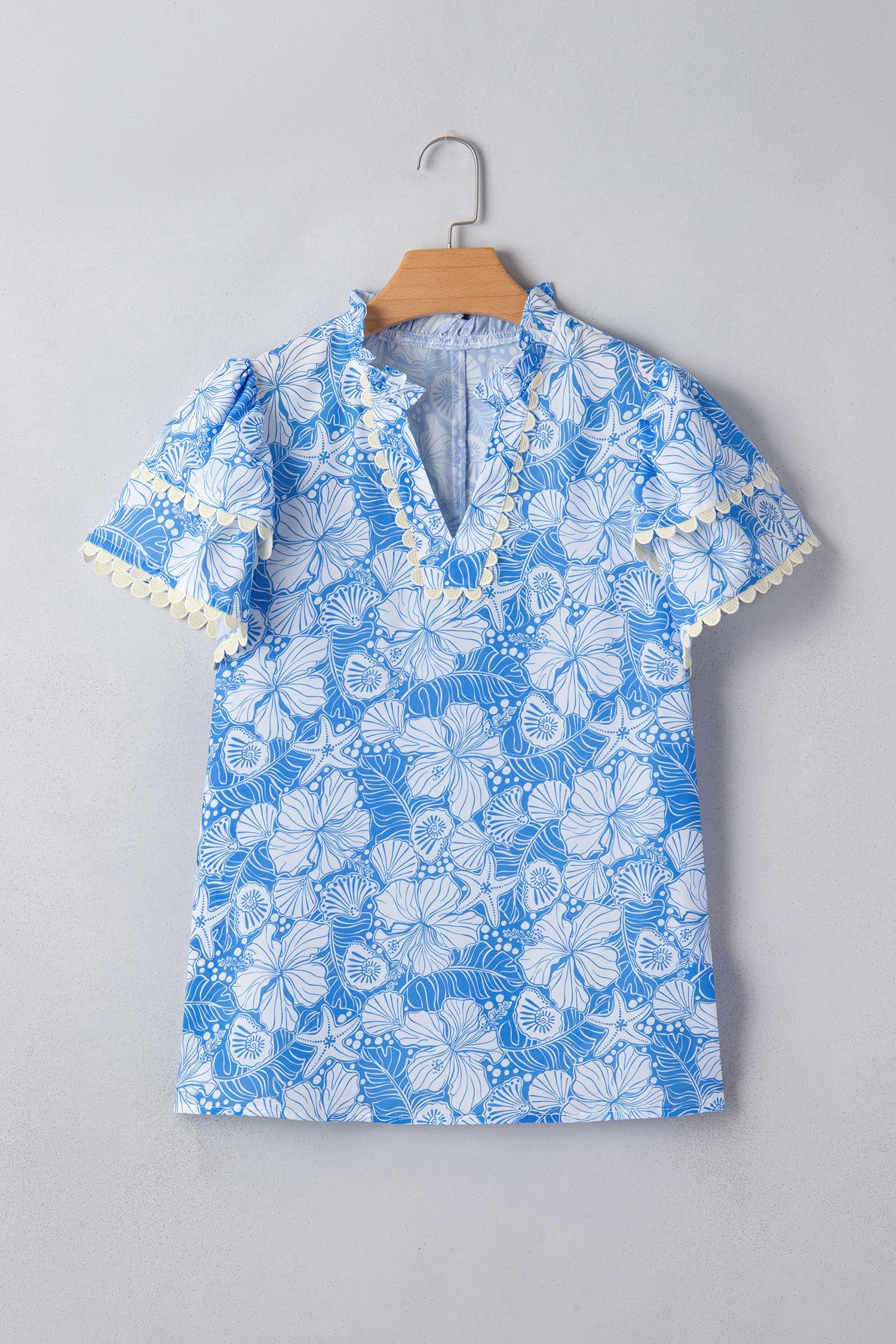Kataleya Trim Short Sleeve Blouse