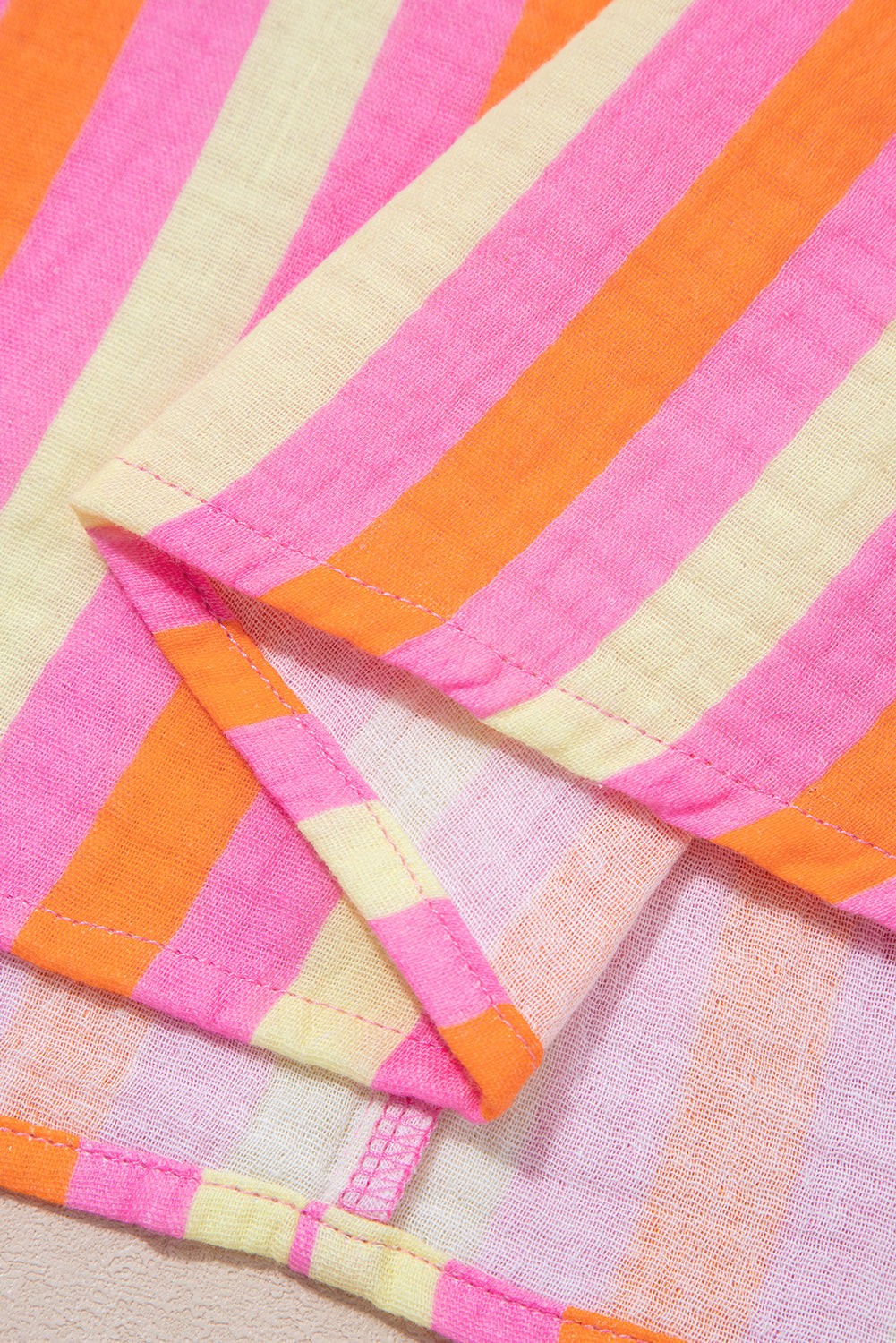 Teresa Stripe Crinkled Half PLUS Blouse