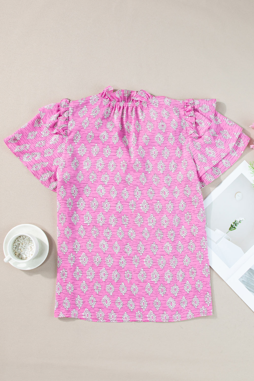 Miller Ruffled Short Sleeve Blouse