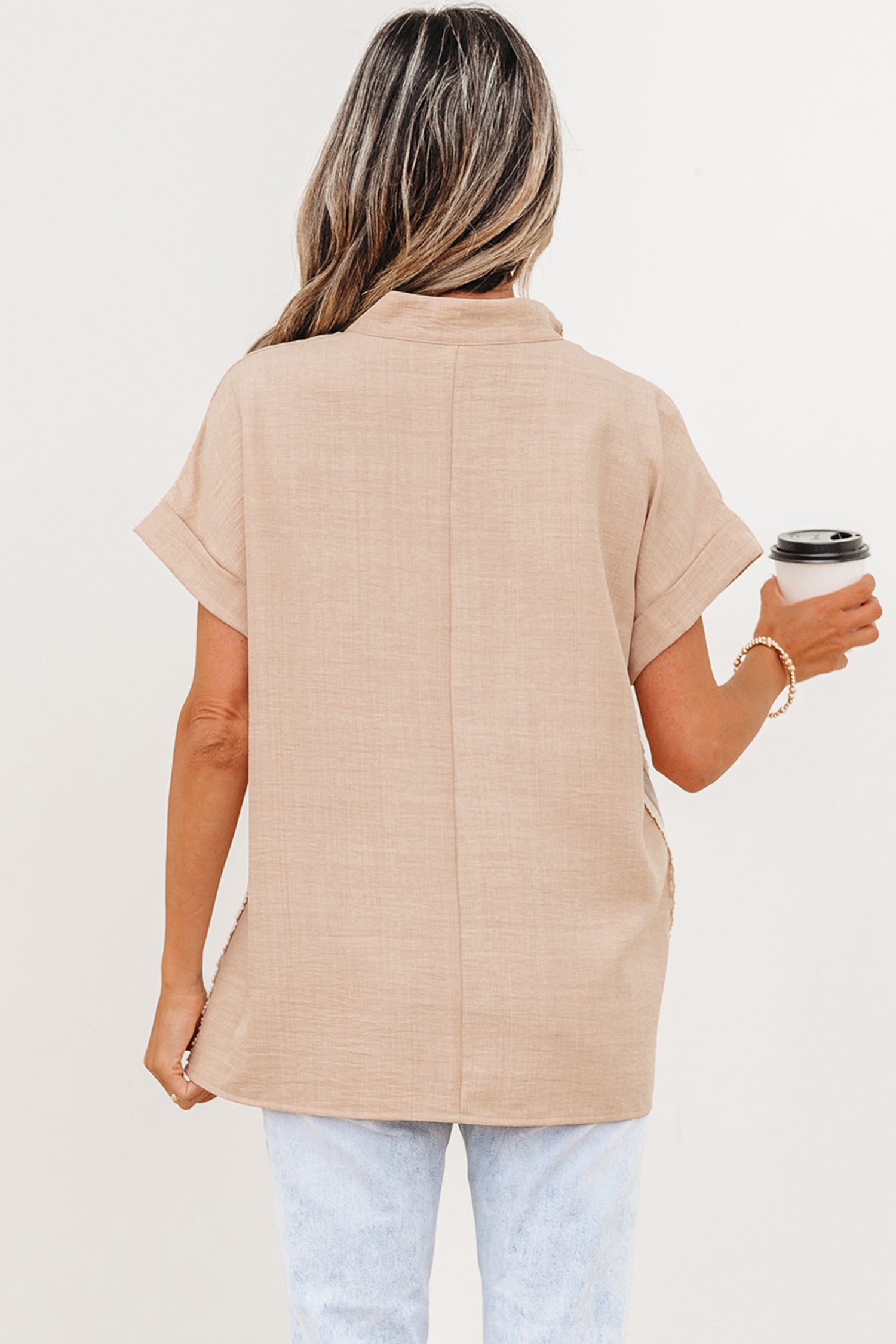Jessica Rolled Short Sleeve Blouse