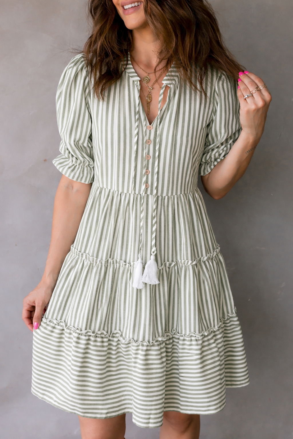 Bailey Sleeve Tiered Flattering Dress