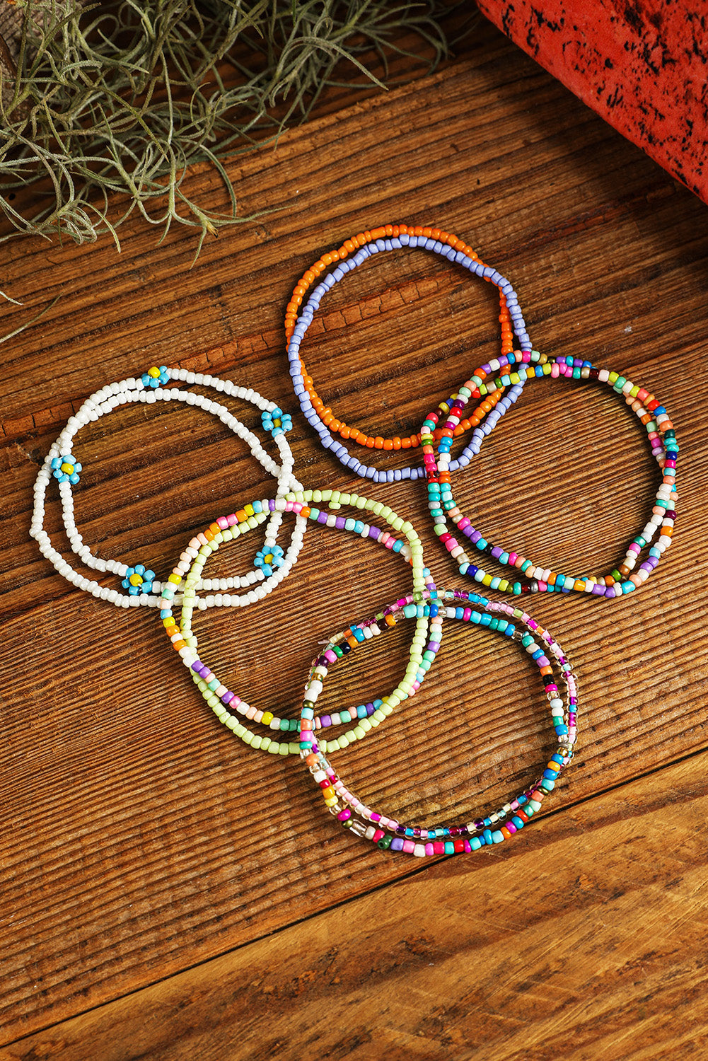 Ashlyn Layered Beaded anklet Set
