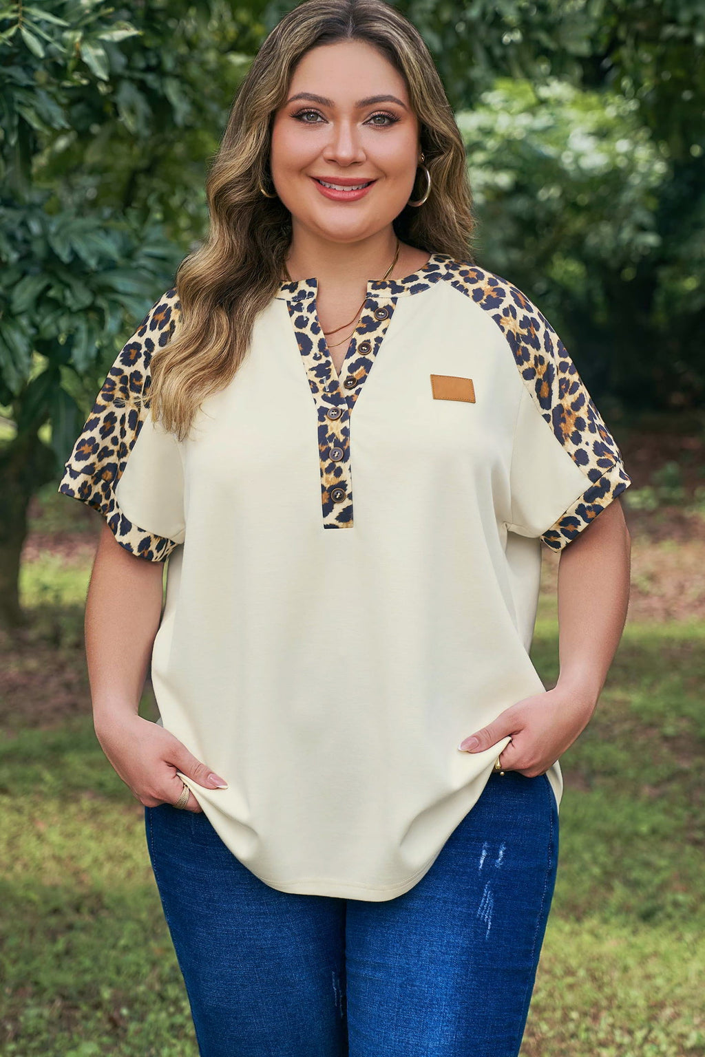Amari Contrast Patchwork Polo PLUS Tee