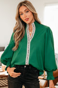 Everly Flounce Sleeve Trim Blouse