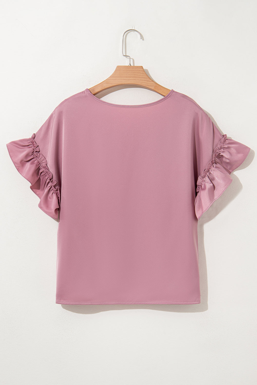 Ruth Satin Ruffle Sleeve Top