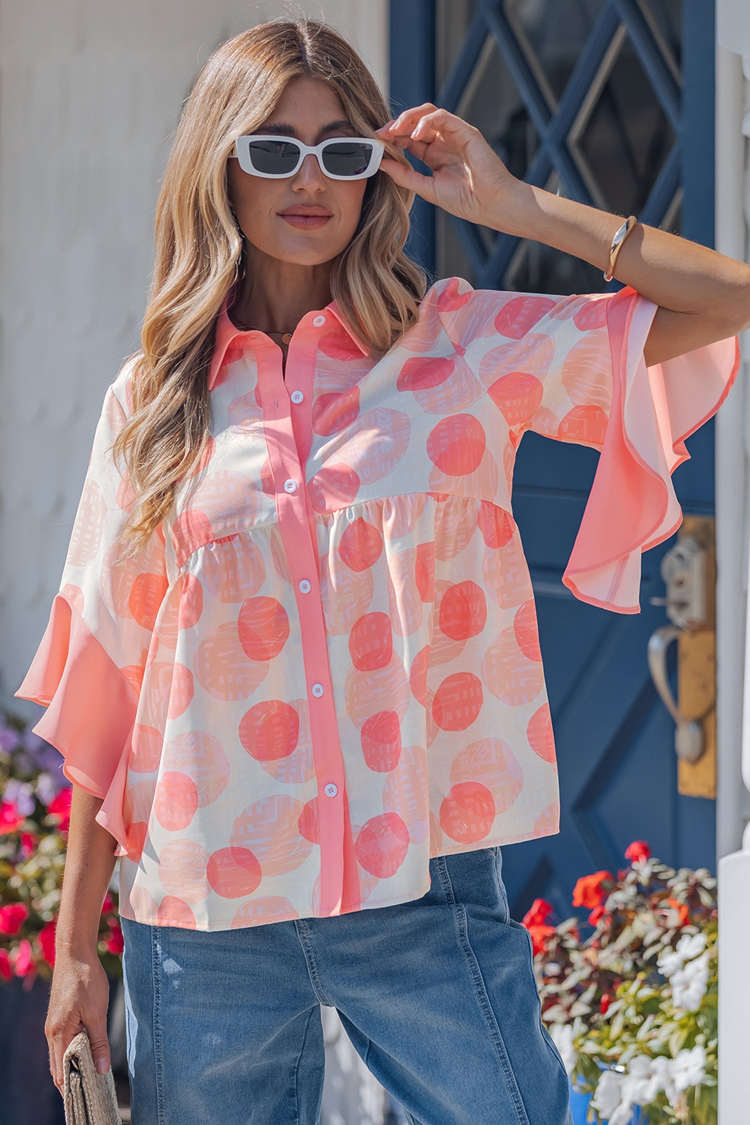 Angelica Short Sleeve Babydoll Shirt