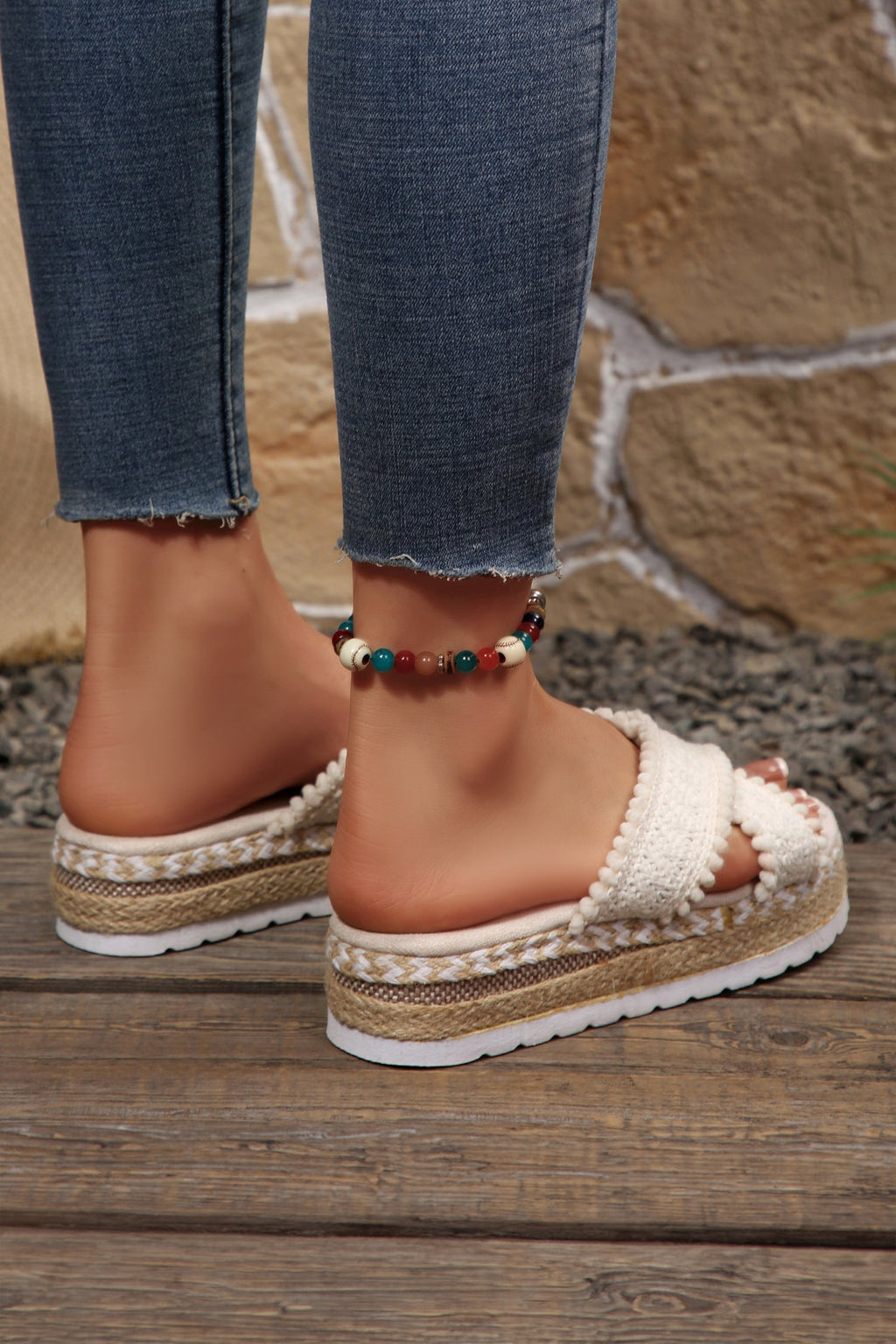 Lana Knit Platform Slide Slippers