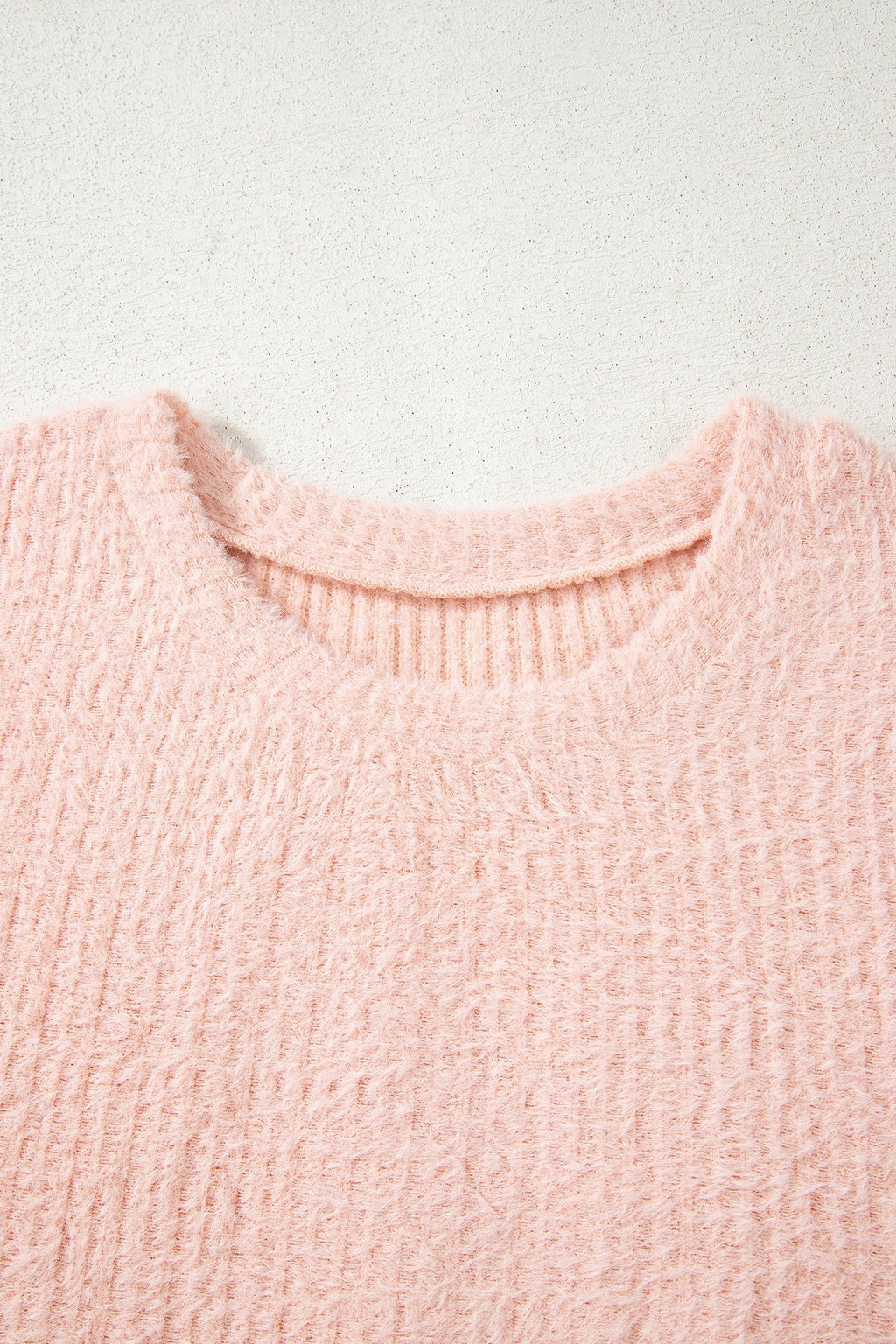 Ivy Fuzzy Ribbed Texture Long Sleeve Top