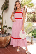 Rose Ruffle Hem Maxi Dress