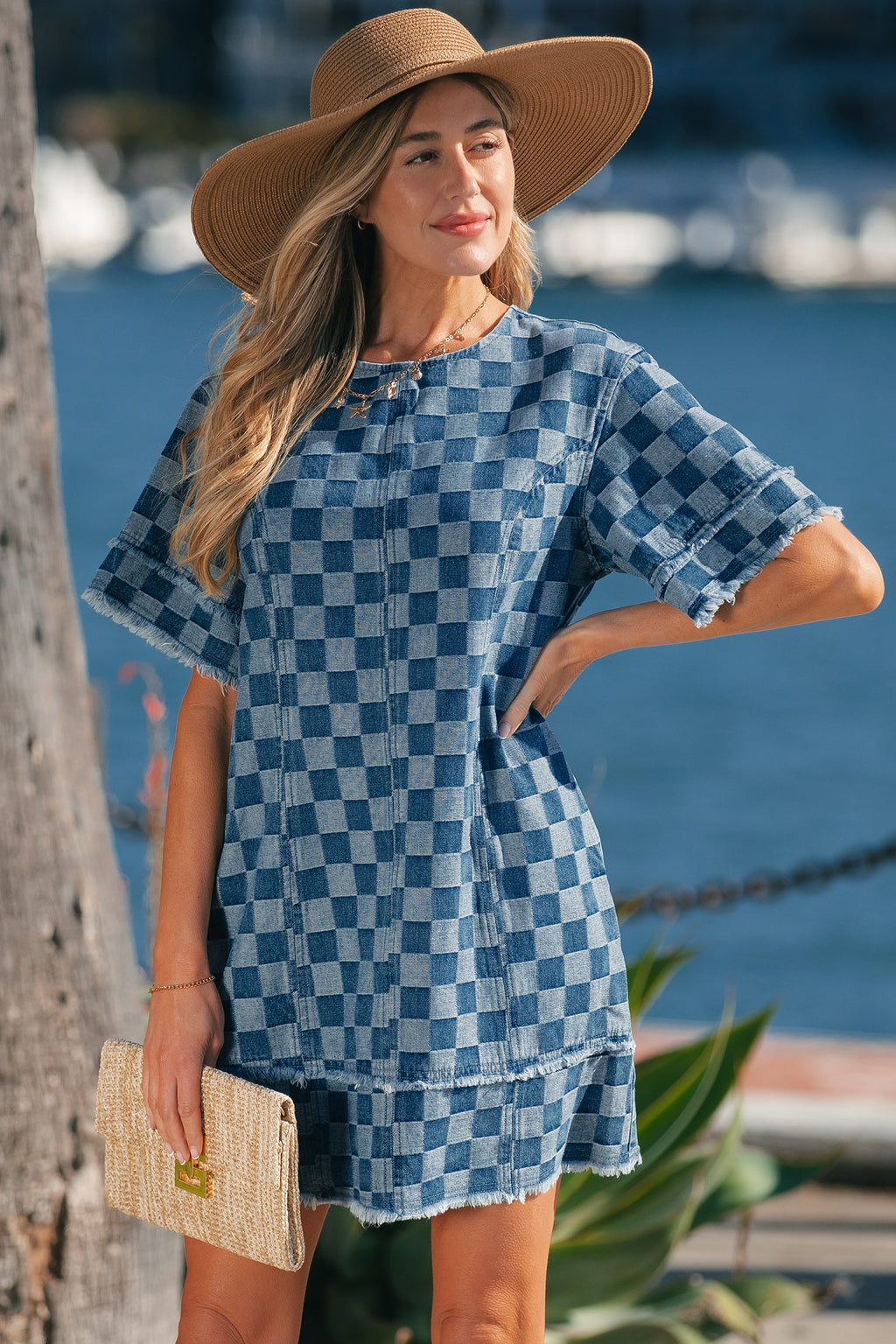 Jessie Hem Checkered Mini Dress