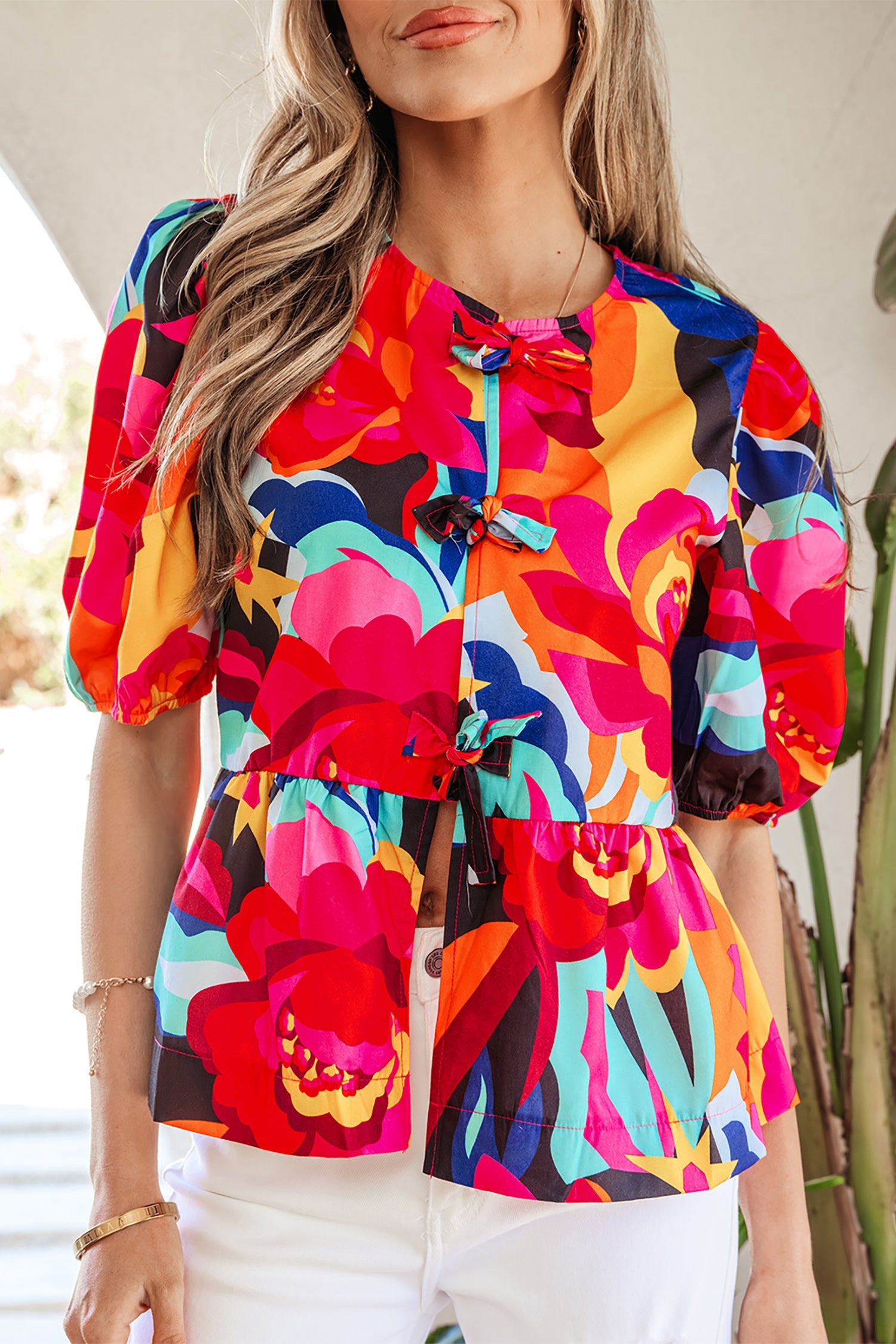 Kylee Puff Sleeve Babydoll Blouse