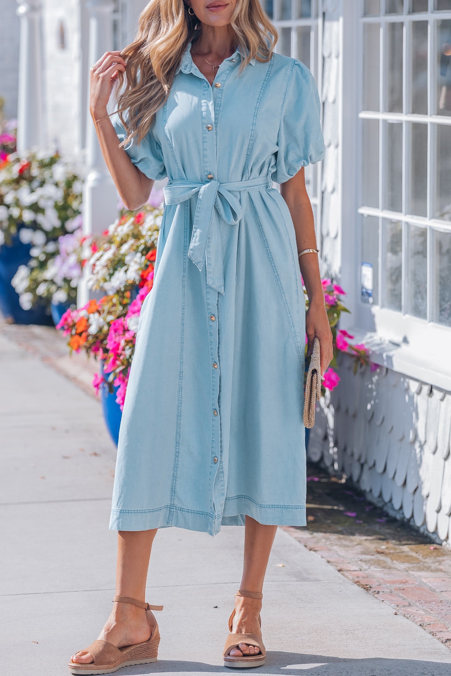 Shiloh Bubble Sleeve Long Dress