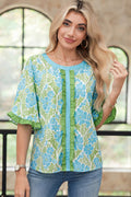 Waverly Trim Half Sleeve Blouse