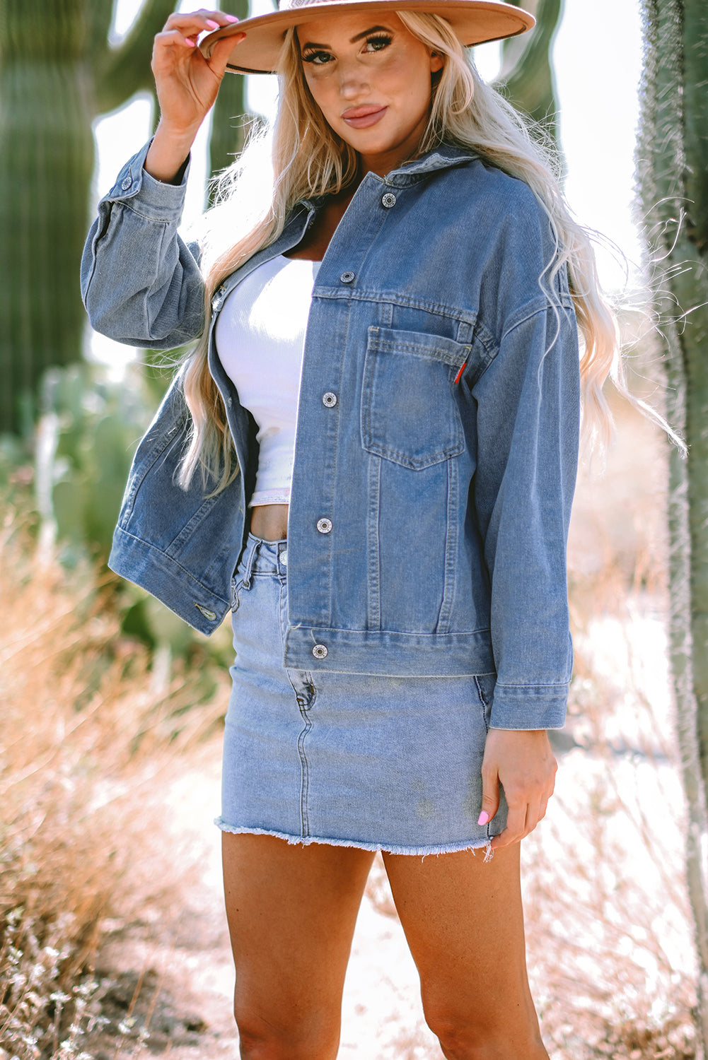 Ella Wind Washed Oversize Jacket