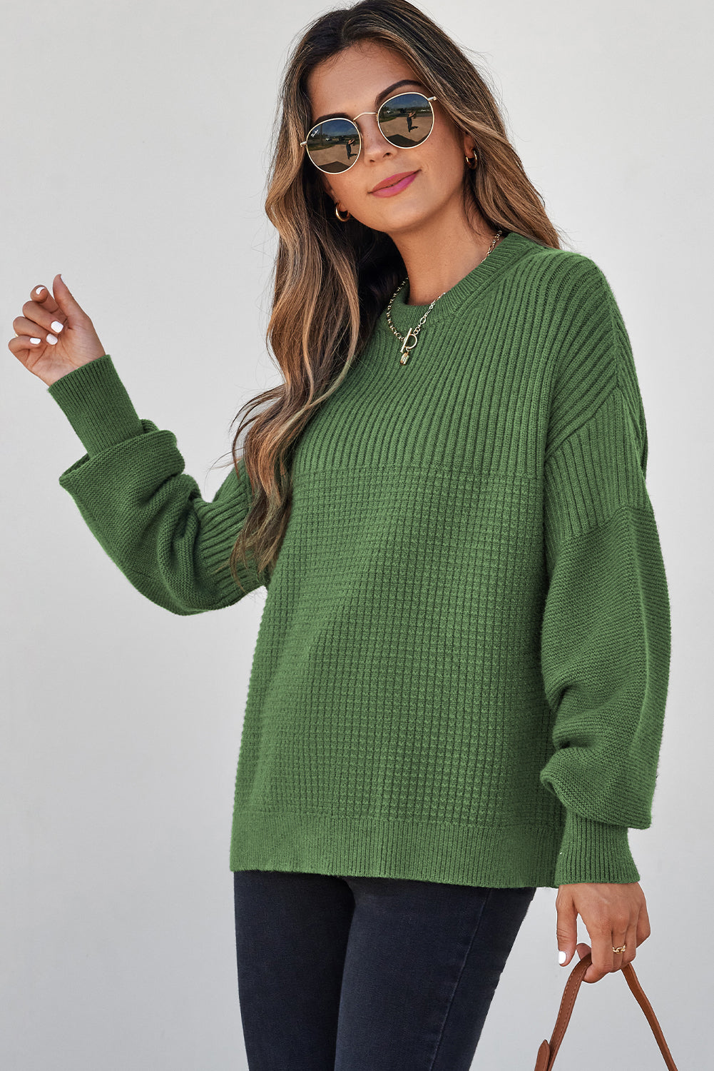 Julietta Mixed Textured Knitted Sweater