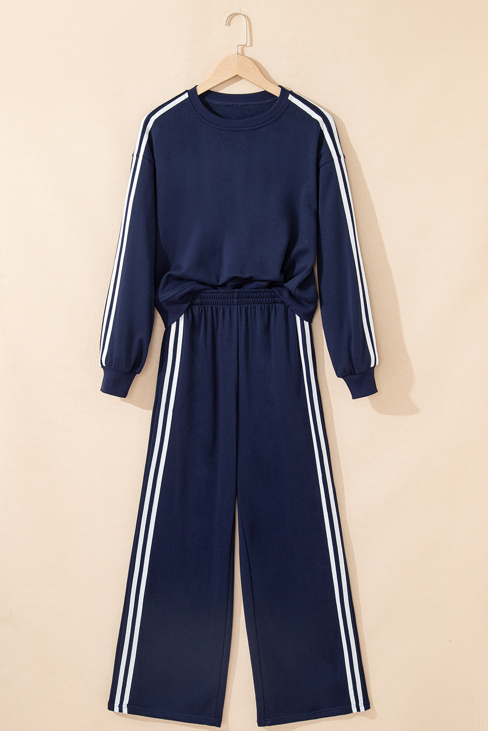 Hana Striped Detail Crewneck Pullover