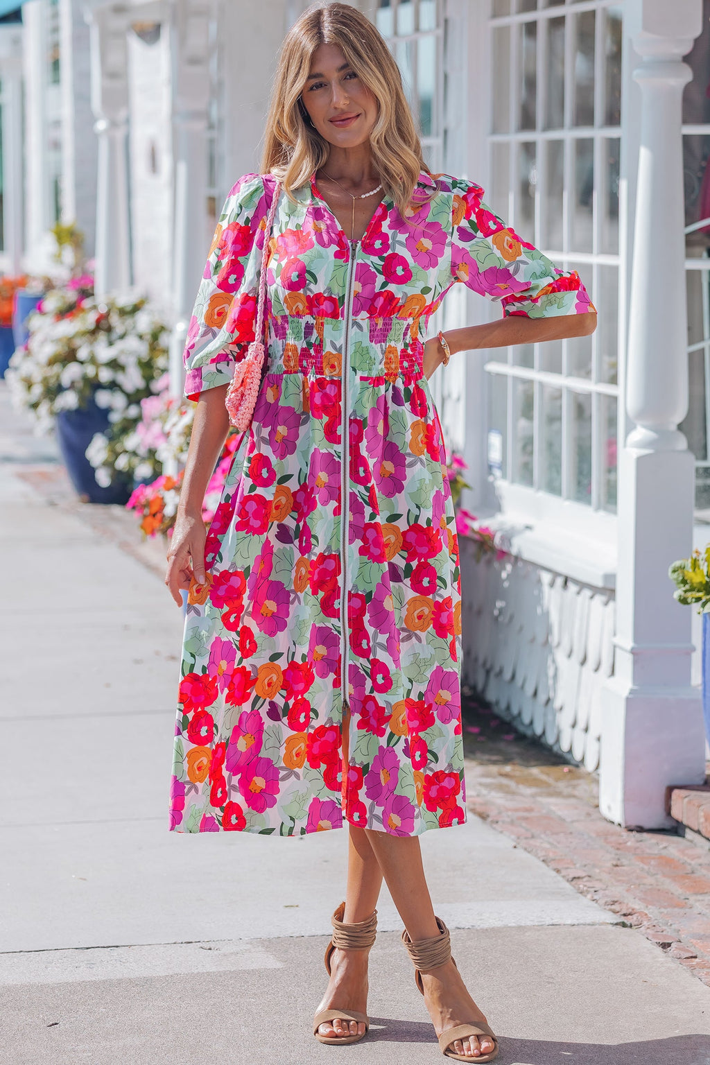 Lisa Puffy Half Sleeve Dress