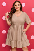 Kaylee Ruffled Short Sleeve PLUS Dress
