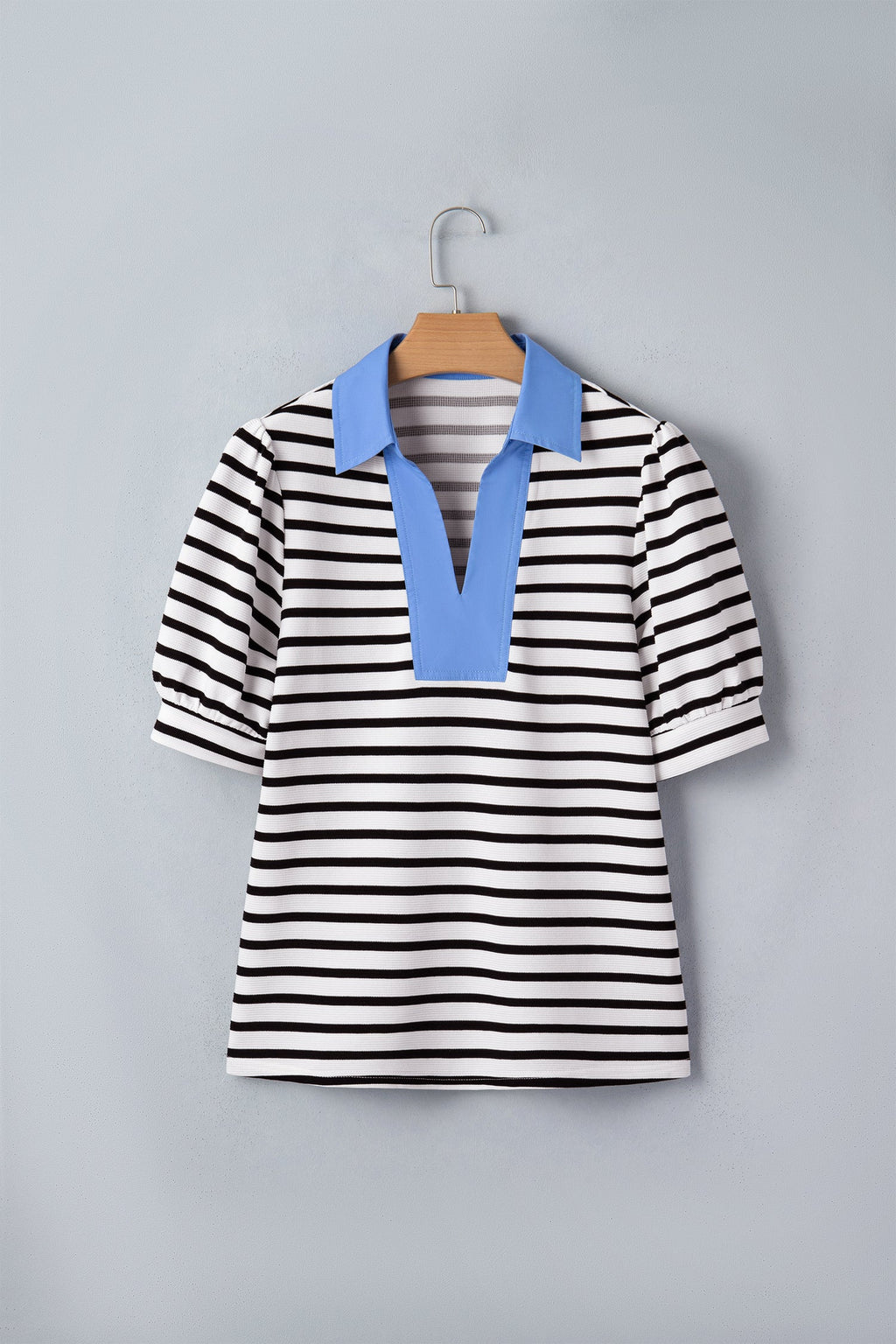 Lina Block Polo Collar Blouse
