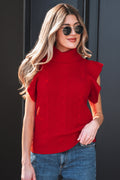 Alessia Ruffled Short Sleeve Sweater