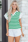 Luisa Ruffled Short Sleeve Blouse