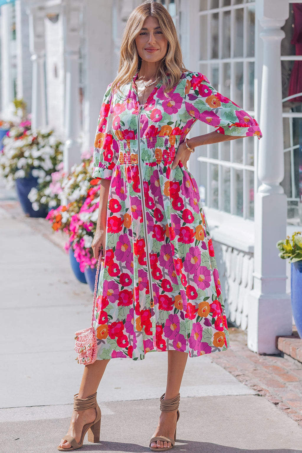 Lisa Puffy Half Sleeve Dress