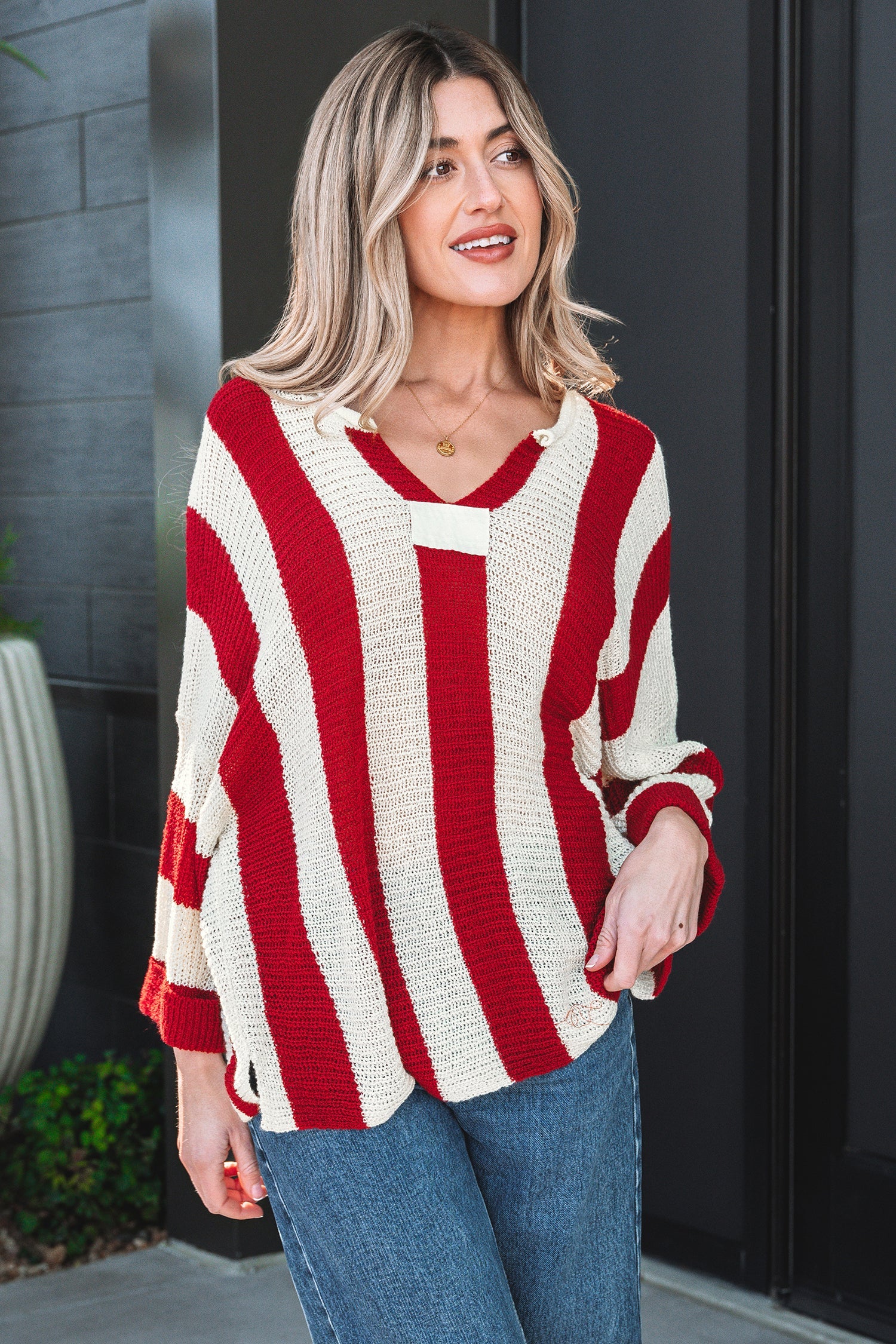 Anika Colorblock Bracelet Sleeve Sweater