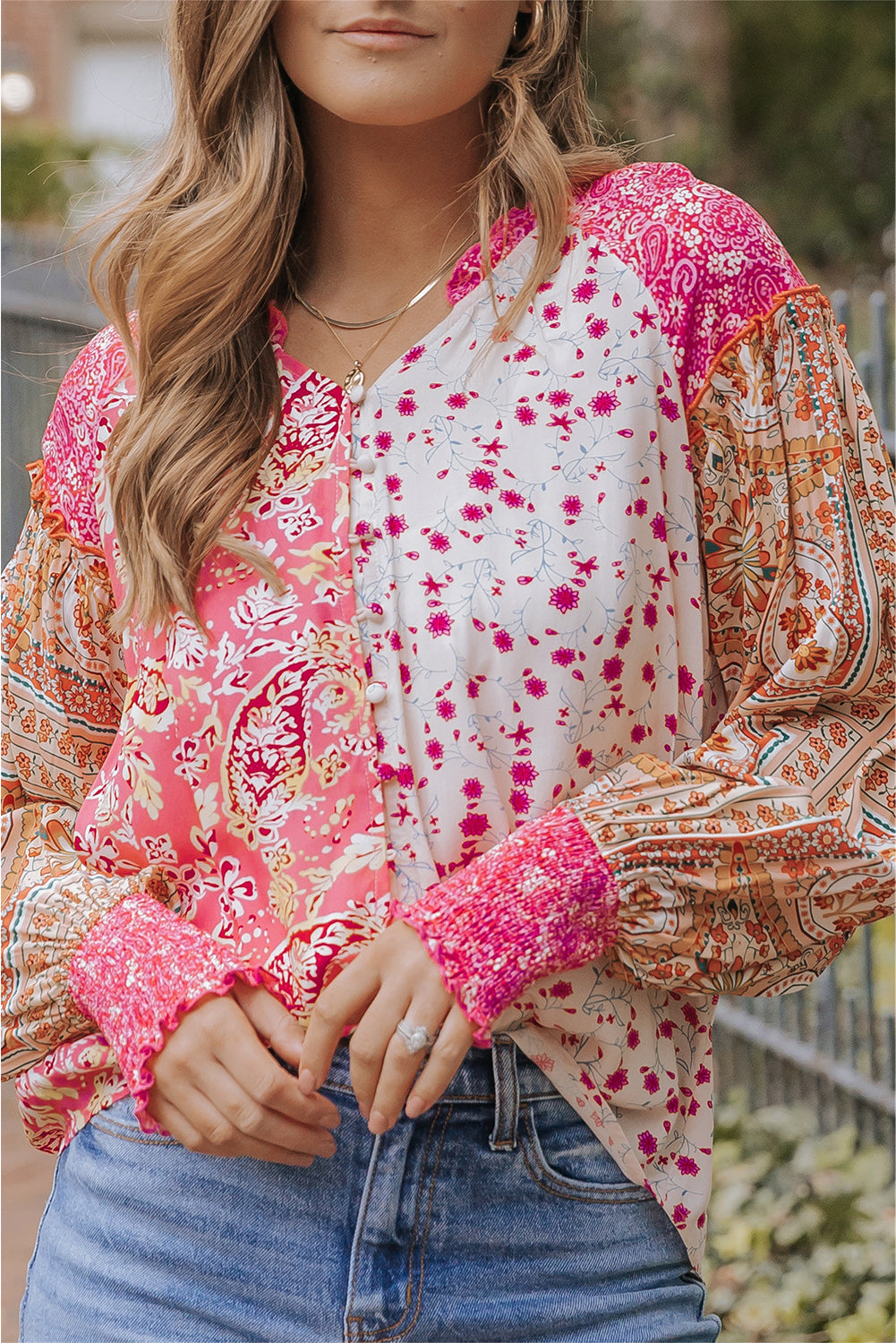 Adalee Printed Puff Sleeve Shirt
