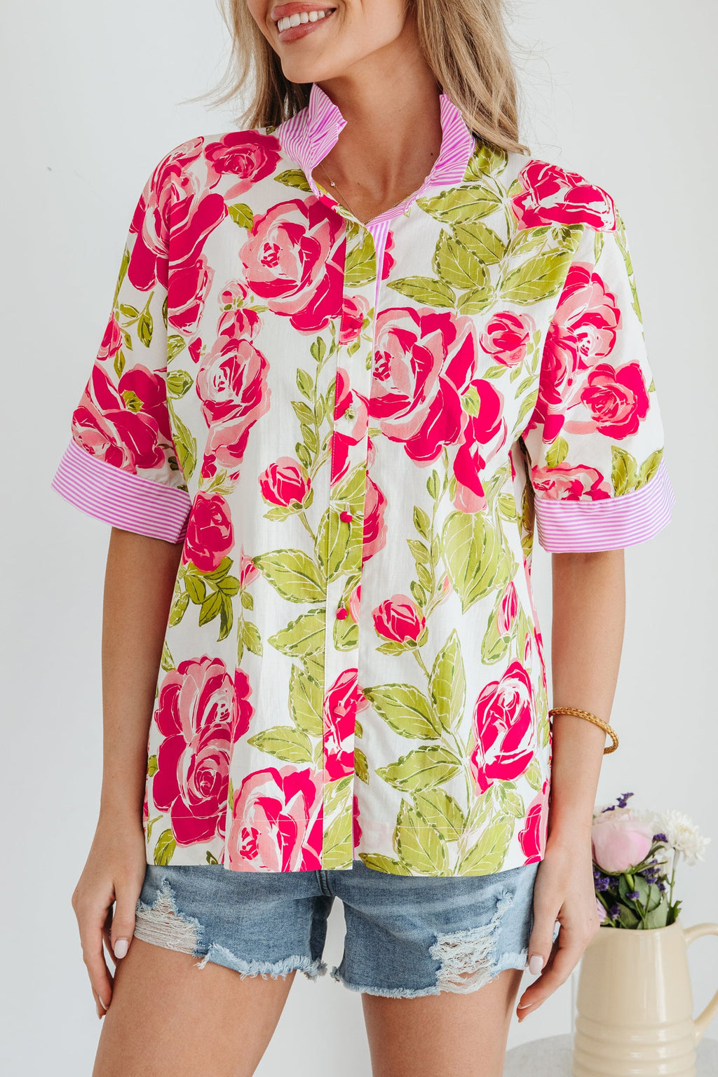 Rebekah Collar Short Sleeve Shirt