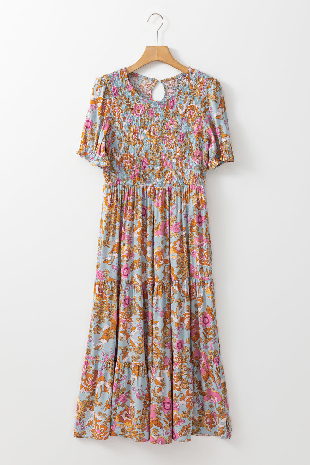 Wynter Smocked Flowy Ruffle Dress