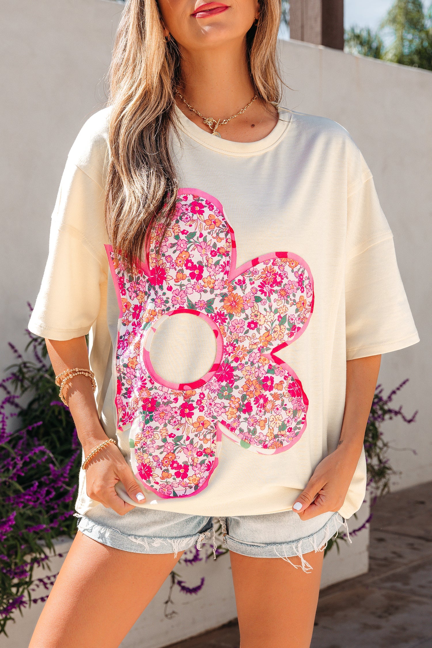 Poppy Big Flower Oversize Tee