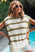 Scarlett Stripe Tie Open Side Sweater Knitted Top