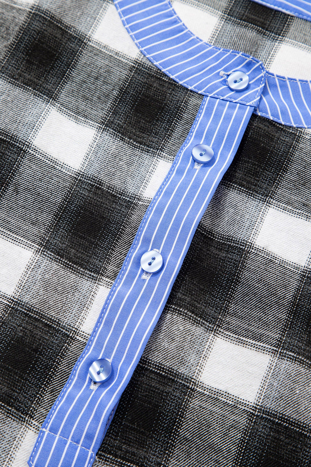 Ezra Half Placket Plaid Blouse