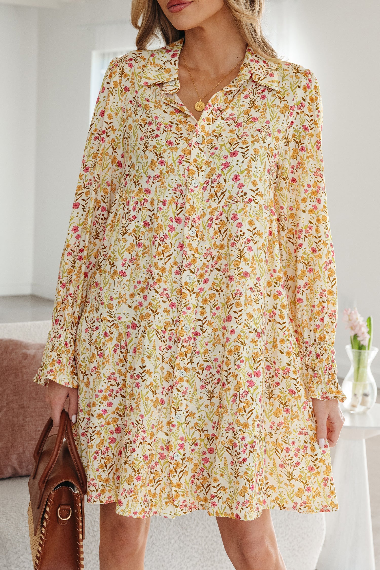 Kaiya Loose Shirt Dress Long Sleeve